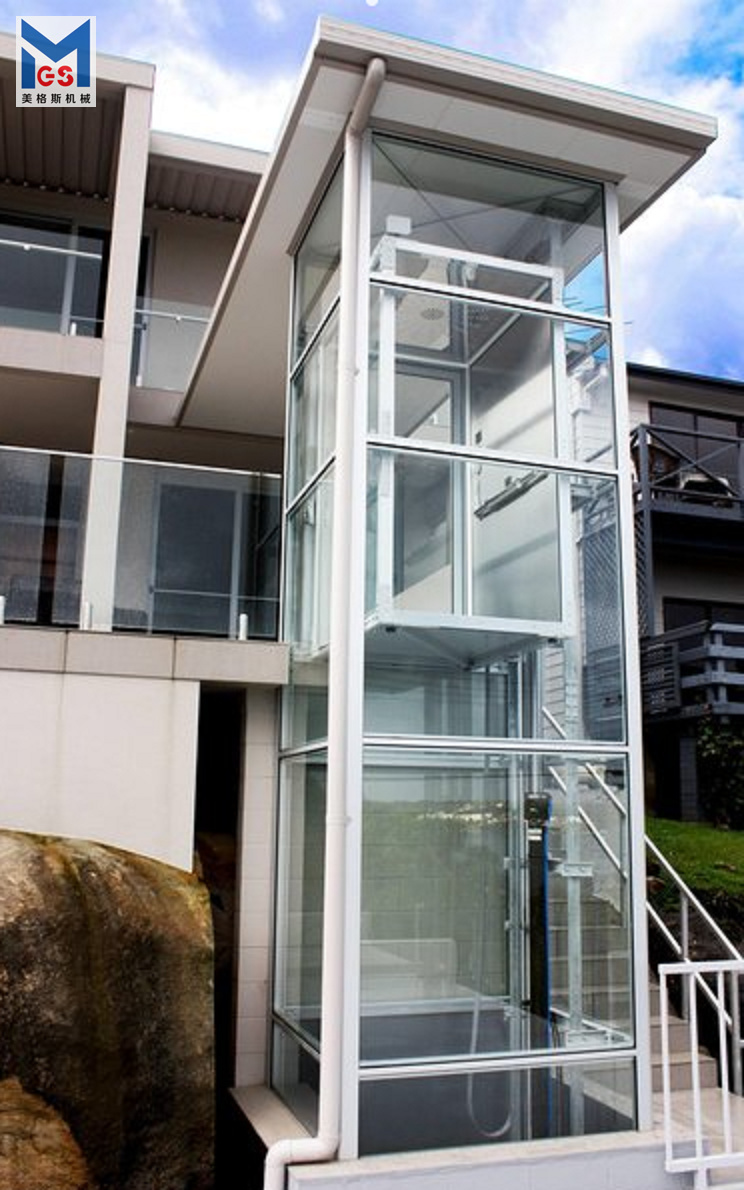 观光玻璃曳引式家用别墅电梯